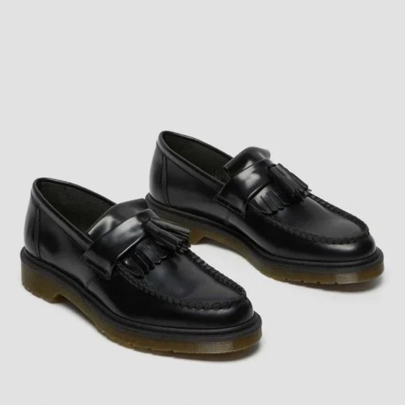 Dr. Martens Shoes - Dr. Martens Adrian Smooth Leather Tassel Loafers Black Women's 6 37